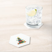 Turtle Tree Christmas Tree Adorable Turtle Christm ペーパーコースター (インサイチュ)