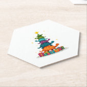 Turtle Tree Christmas Tree Adorable Turtle Christm ペーパーコースター (アングル)