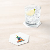 Turtle Tree Christmas Tree Adorable Turtle Christm ペーパーコースター (インサイチュ)