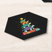 Turtle Tree Christmas Tree Adorable Turtle Christm ペーパーコースター (アングル)