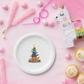 Turtle Tree Christmas Tree Adorable Turtle Christm ペーパープレート (パーティー)