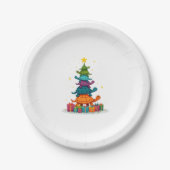 Turtle Tree Christmas Tree Adorable Turtle Christm ペーパープレート (正面)