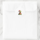Turtle Ugly Sweater Santa Hat Christmas T-Shirt (1 ラウンドシール (バッグ)