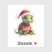 Turtle Ugly Sweater Santa Hat Christmas T-Shirt (2 シール (シート)