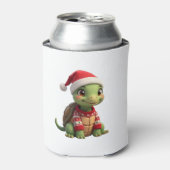Turtle Ugly Sweater Santa Hat Christmas T-Shirt (2 缶クーラー (缶正面)