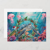 Turtle  Under the Sea Christmas Party  シーズンポストカード (正面/裏面)