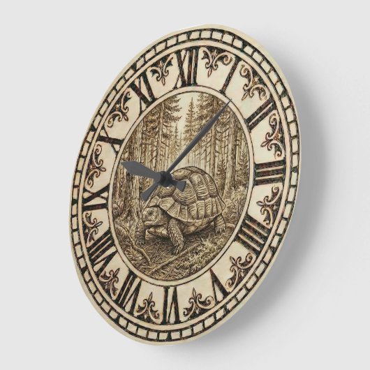 Turtle Wall Clock - Steady & Serene ラージ壁時計 (傾斜)