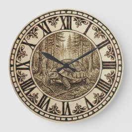 Turtle Wall Clock - Steady & Serene ラージ壁時計