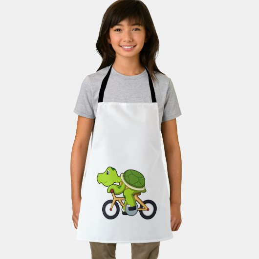 Turtle with Bicycle.PNG エプロン (インサイチュ)