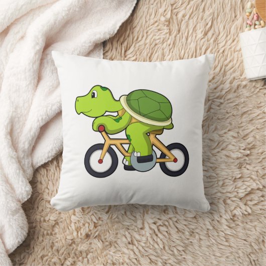 Turtle with Bicycle.PNG クッション (ブランケット)