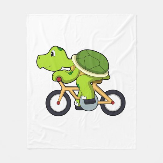 Turtle with Bicycle.PNG フリースブランケット (正面)
