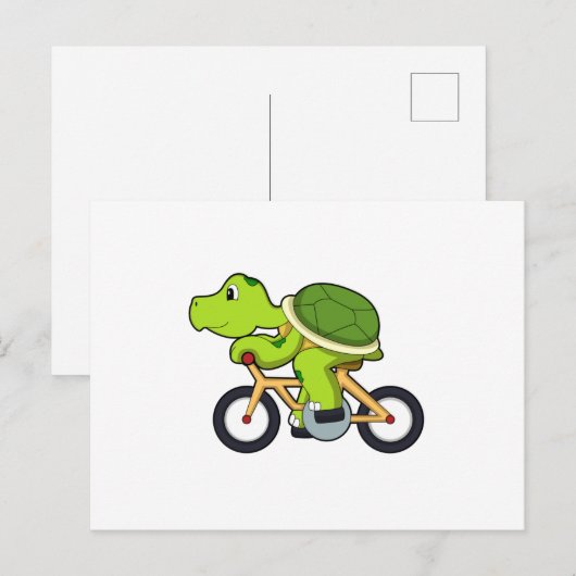 Turtle with Bicycle.PNG ポストカード (正面/裏面)