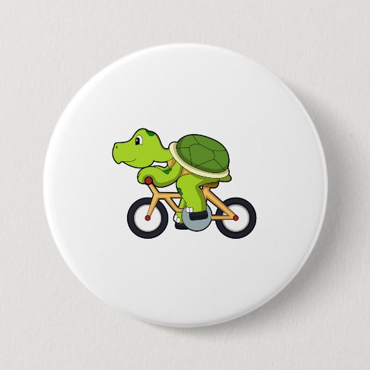 Turtle with Bicycle.PNG 缶バッジ (正面)