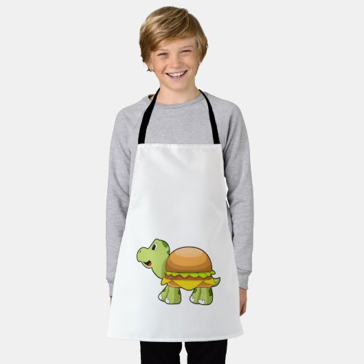 Turtle with Shell as Burger.PNG エプロン (着用した状態)