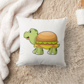Turtle with Shell as Burger.PNG クッション (ブランケット)