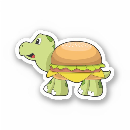 Turtle with Shell as Burger.PNG シール (正面)