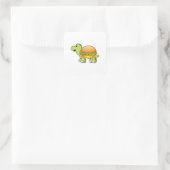Turtle with Shell as Burger.PNG スクエアシール (バッグ)