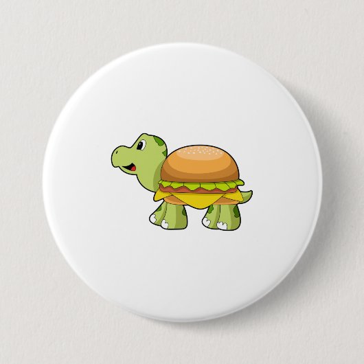 Turtle with Shell as Burger.PNG 缶バッジ (正面)