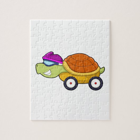 Turtle with Shell as Car ジグソーパズル (縦)
