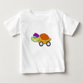 Turtle with Shell as Car ベビーTシャツ (正面)