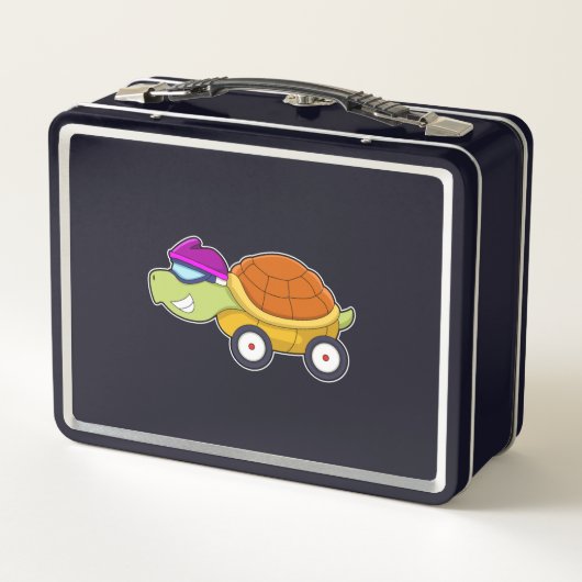 Turtle with Shell as Car メタルランチボックス (裏面)