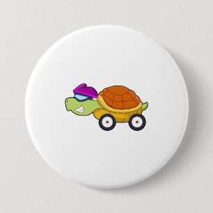 Turtle with Shell as Car 缶バッジ