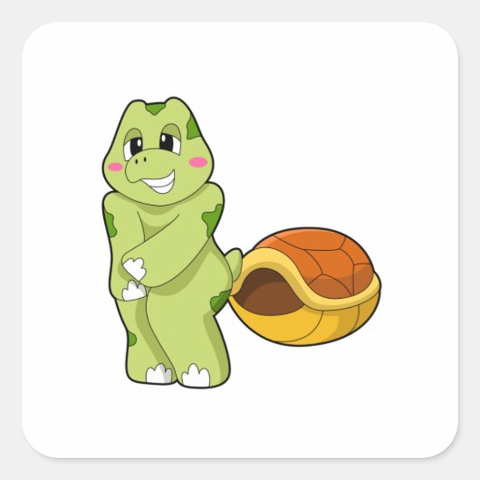 Turtle without Shell Shy.PNG スクエアシール (正面)