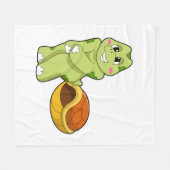 Turtle without Shell Shy.PNG フリースブランケット (正面(横))