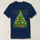 Turtle Xmas Lighting Tree Santa Turtle Ugly Christ Tシャツ (デザイン正面)