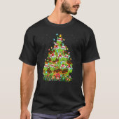 Turtle  Xmas Lights Santa Turtle Christmas Tree Tシャツ (正面)