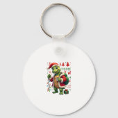 Turtle Xmas Lights Ugly Santa Turtle Christmas Tan キーホルダー (正面)
