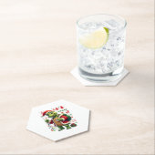 Turtle Xmas Lights Ugly Santa Turtle Christmas Tan ペーパーコースター (インサイチュ)