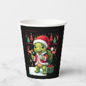 Turtle Xmas Lights Ugly Santa Turtle Christmas Tan 紙コップ (正面)