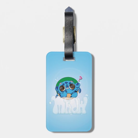 Turtlecat Graffiti Bubble's Mrow? ラゲッジタグ (裏面縦)