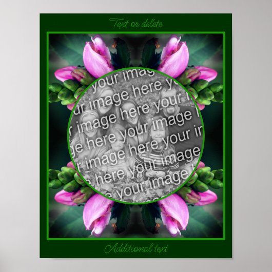 Turtlehead Flower Frame自分の写真を作成 ポスター (正面)