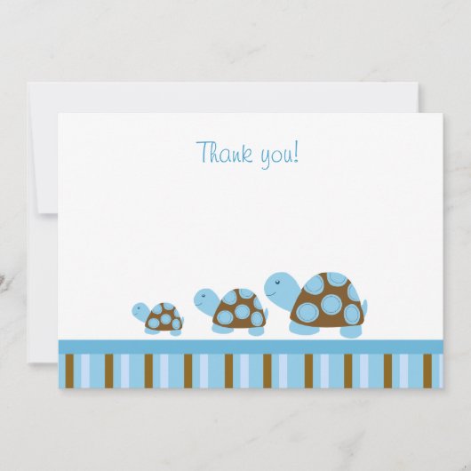 Turtles (モダンBlue) Flat Thank You notes ノートカード (正面)