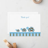 Turtles (モダンBlue) Flat Thank You notes ノートカード (正面/裏面インサイチュ)