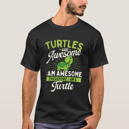 Turtles Are Awesome Wildlife Cute Tortoise Beach M Tシャツ (正面)