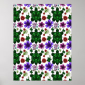 Turtles floral pattern  ポスター (正面)