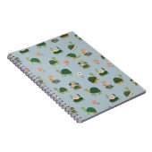 Turtles & Lily Pads on Pale Gray-Blue ノートブック (右側)