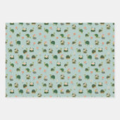 Turtles & Lily Pads on Pistachio Green ラッピングペーパーシート (正面3)