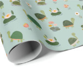 Turtles & Lily Pads on Pistachio Green ラッピングペーパー (ロールコーナー)