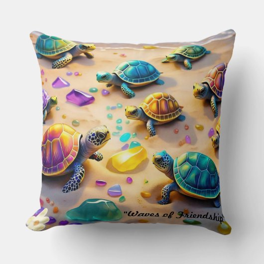 "Turtles on Vacation" クッション (正面)