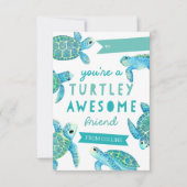 Turtley 素晴らし Classroom Valentines Day Card 招待状 (正面)