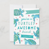 Turtley 素晴らし Classroom Valentines Day Card 招待状 (正面)
