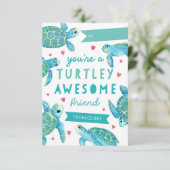 Turtley 素晴らし Classroom Valentines Day Card 招待状 (スタンド正面)