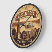 Tuscaloosa Alabama ラージ壁時計 (傾斜)