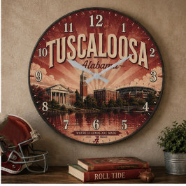 Tuscaloosa Alabama ラージ壁時計