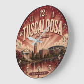 Tuscaloosa Alabama ラージ壁時計 (傾斜)