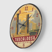 Tuscaloosa Alabama Capitol Park Travel Poster ラージ壁時計 (傾斜)